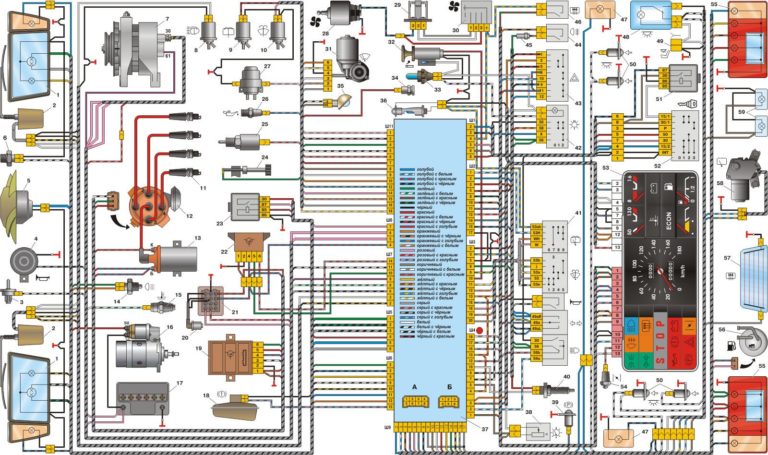 Схема электрики ваз 2109